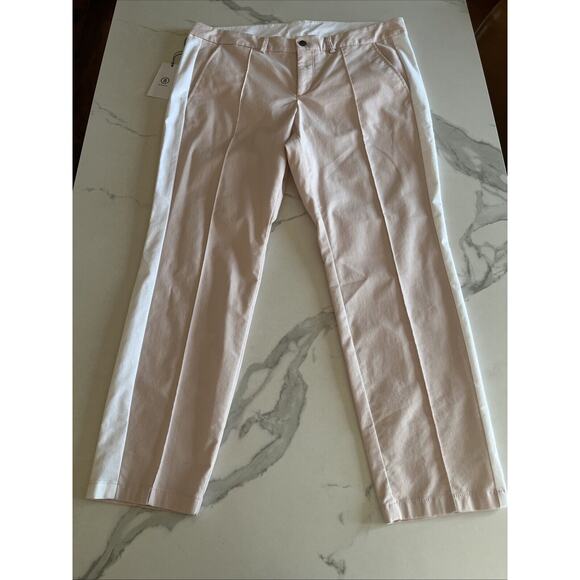 Bogner Eddi Golf Pants Womens Size 12 Pink With White Side Stripe Stretch NWT - Picture 1 of 13